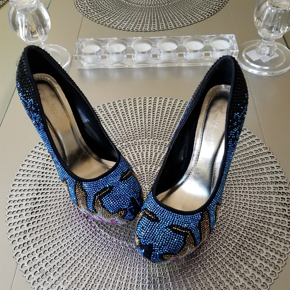 ALBA MULTI-COLOR RHINESTONE PLATFORM DRESS SHOES - Picture 4 of 8